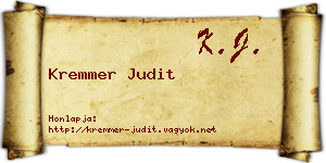 Kremmer Judit névjegykártya